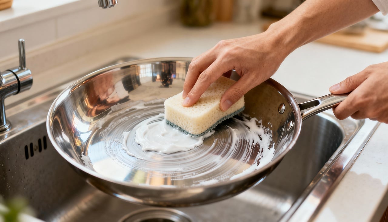 Panelas de diferentes materiais, como inox, alumínio ou até cobre, frequentemente perdem o brilho natural após diversos usos