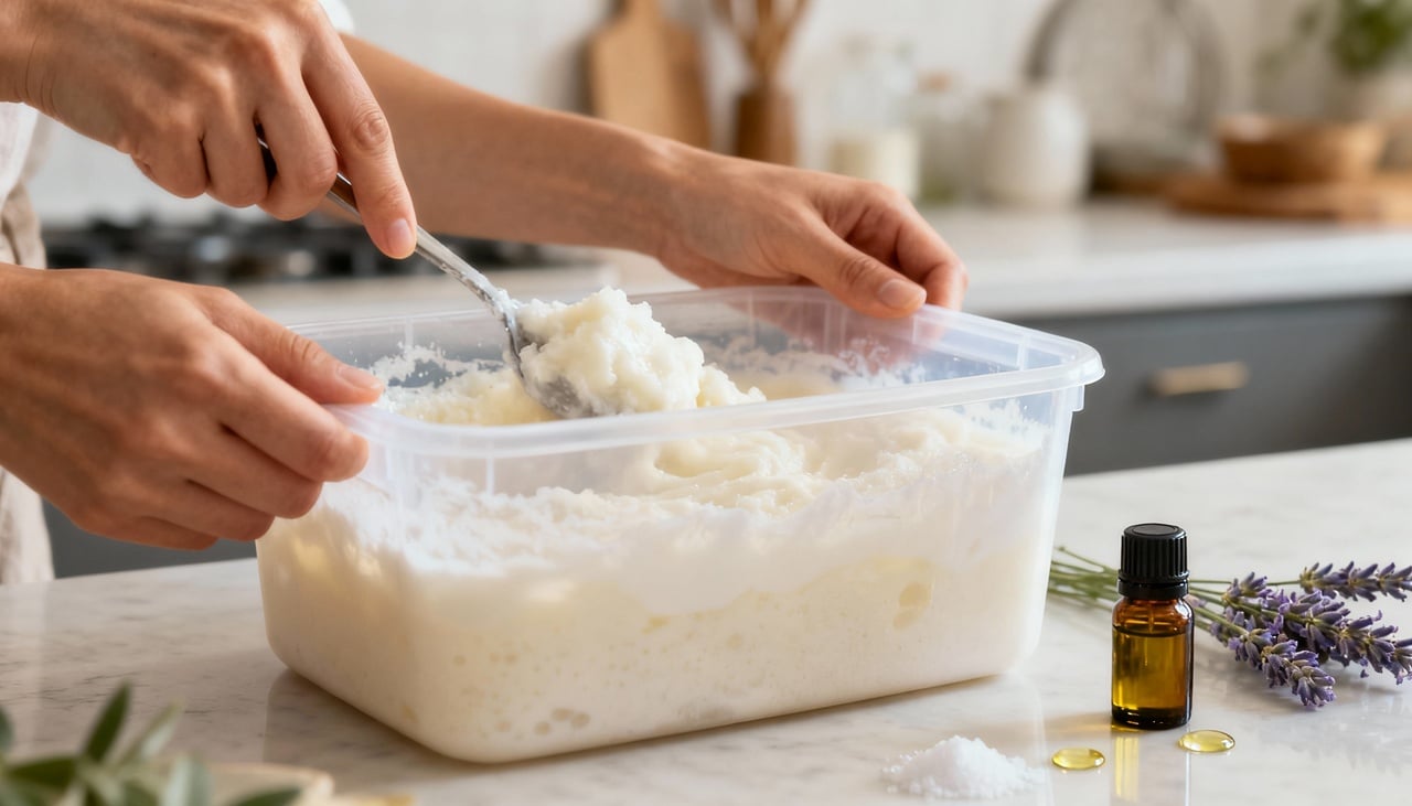 Separar adequadamente os ingredientes e utensílios é essencial antes de iniciar o preparo do sabão artesanal
