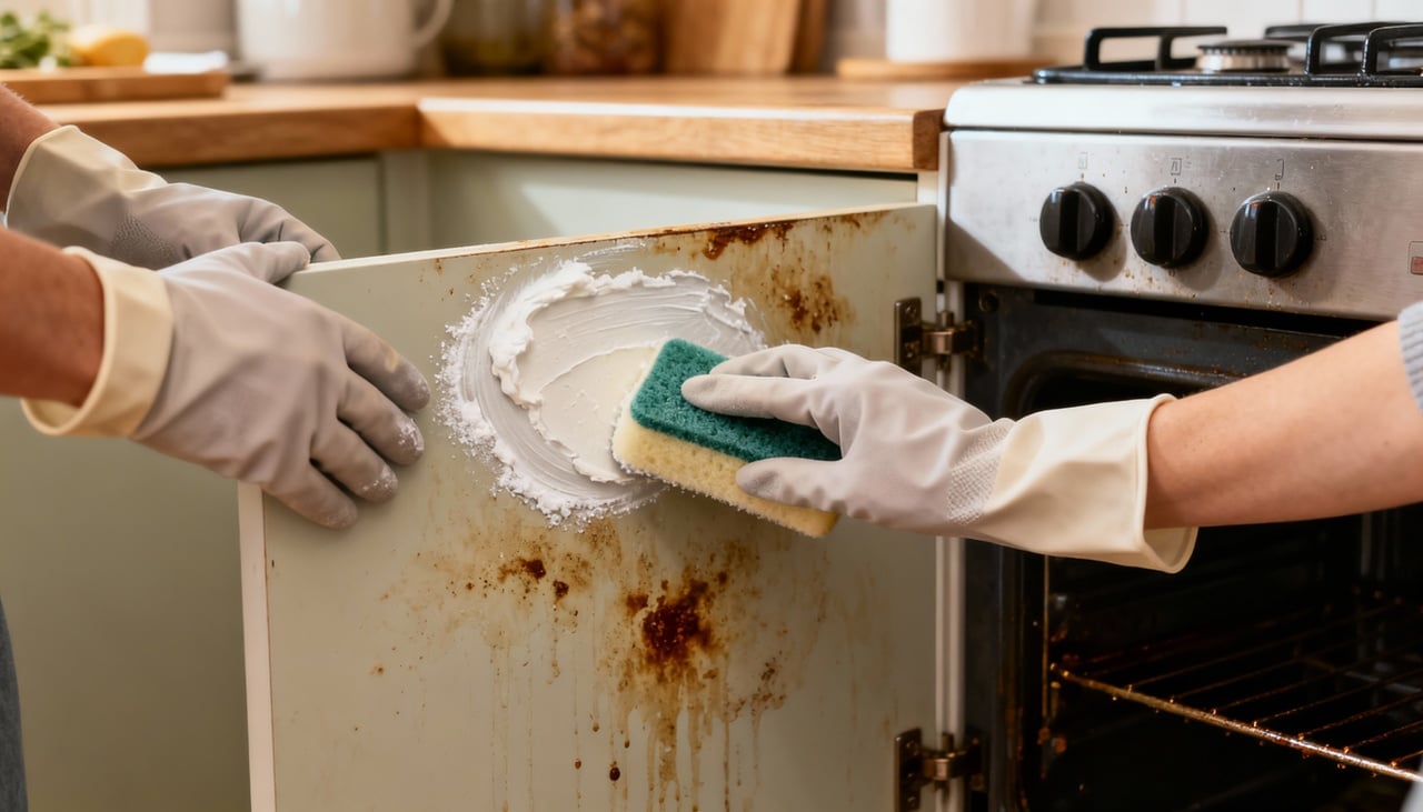 Durante frituras e preparos que envolvem óleos, pequenas partículas gordurosas são liberadas no ar e se dispersam pelo ambiente – Imagens produzidas com uso de Inteligência Artificial