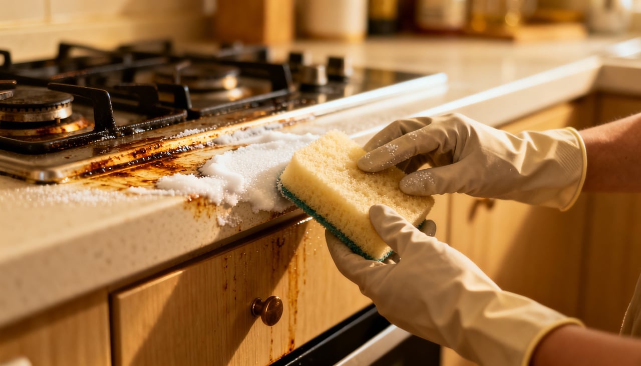 Durante frituras e preparos que envolvem óleos, pequenas partículas gordurosas são liberadas no ar e se dispersam pelo ambiente – Imagens produzidas com uso de Inteligência Artificial