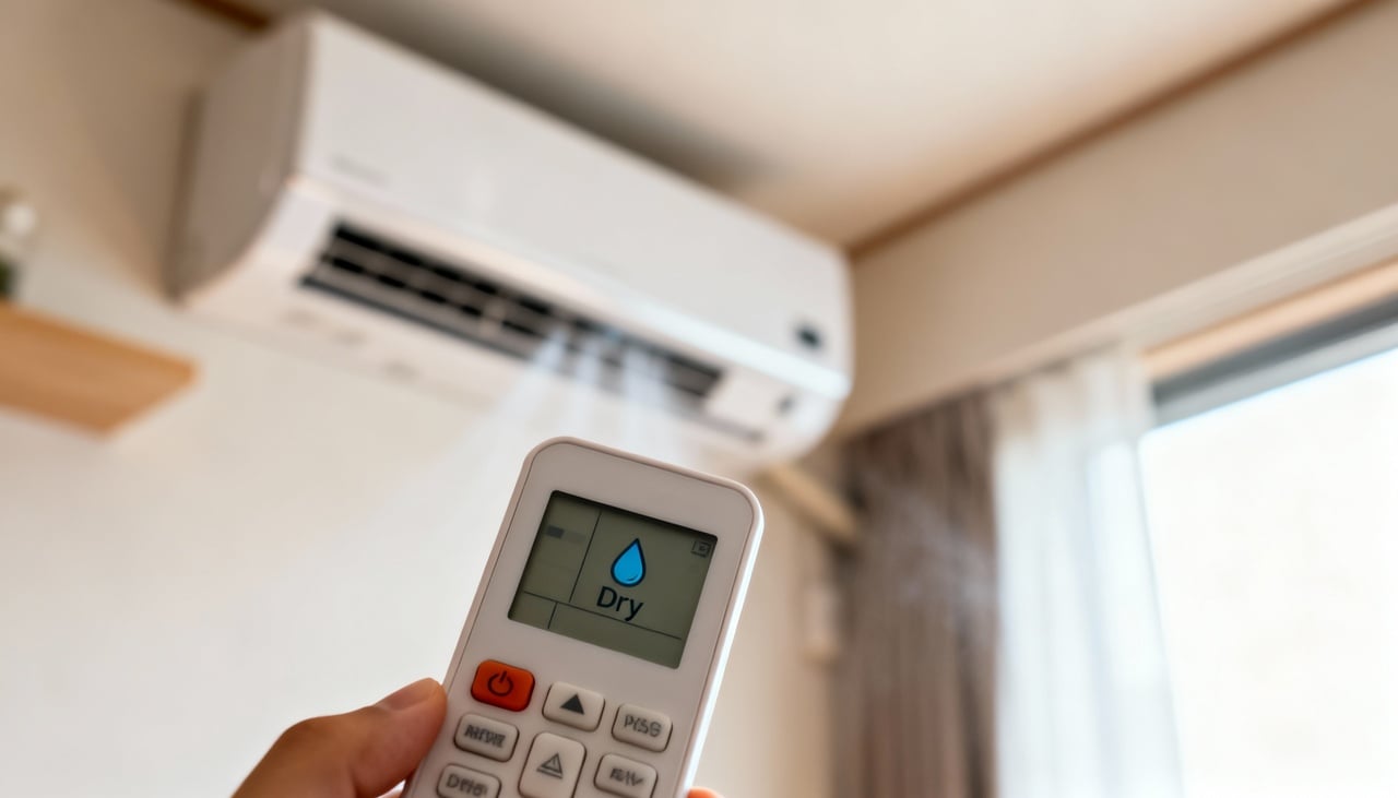 A função Dry no ar-condicionado foi projetada para diminuir a umidade do ar interno