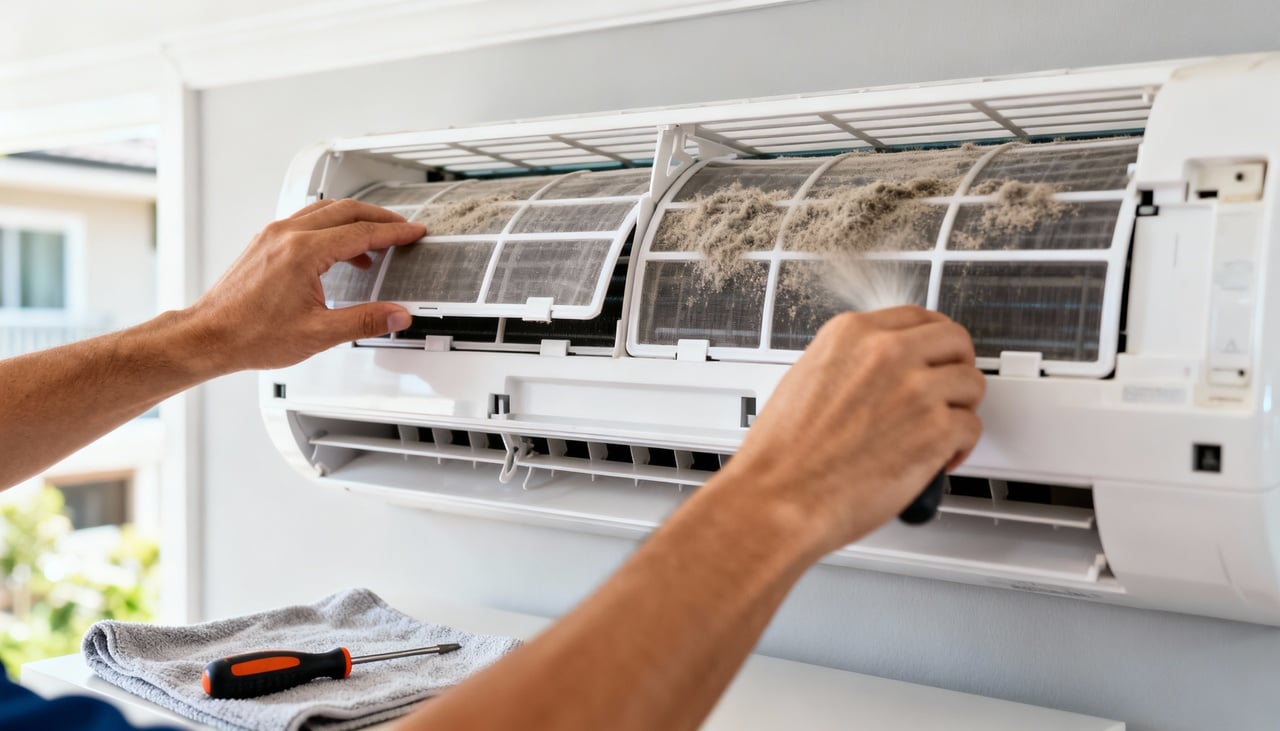 A afirmação de que a manutenção preventiva de ar-condicionado ajuda a economizar energia é, em geral, verdadeira