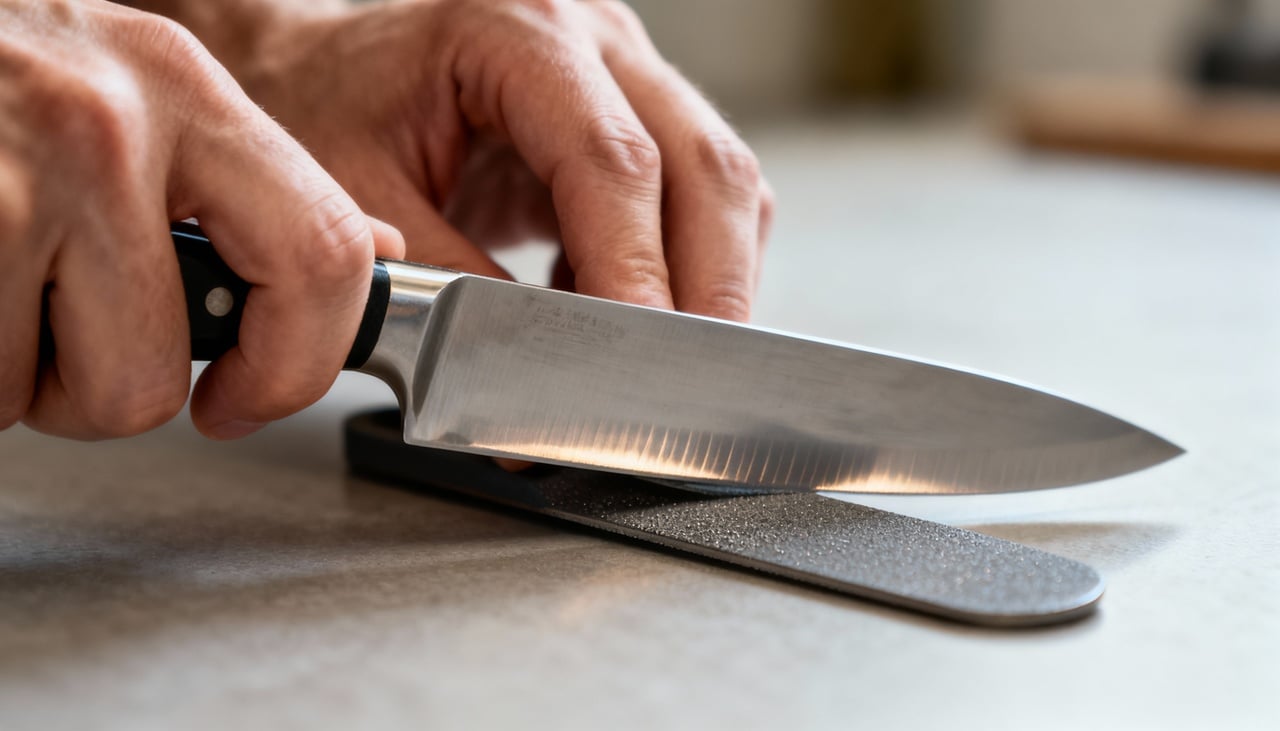 A lixa de unha, presente em muitos kits de manicure, oferece uma superfície abrasiva capaz de restaurar o corte das lâminas