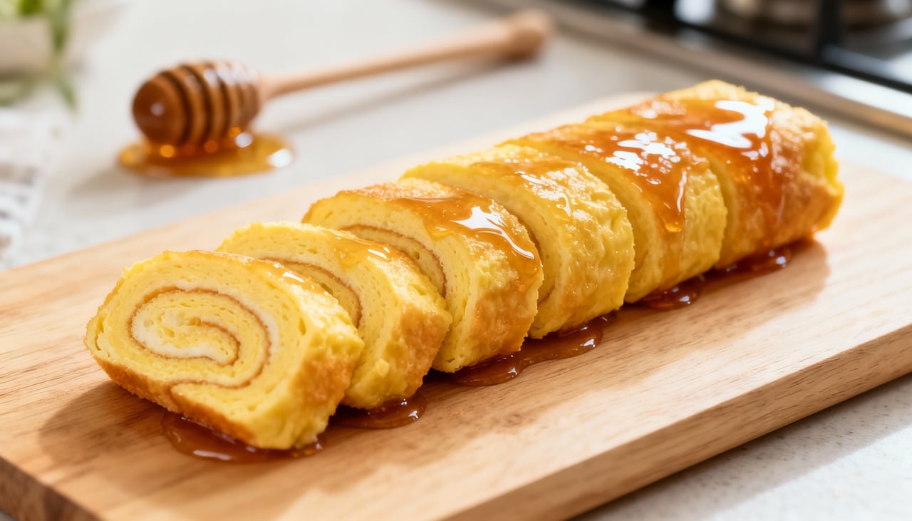 Meu marido e meus filhos adoraram. "Eles gostam mais disso do que de açúcar." Por que você colocou uma colher de sopa na sua omelete?