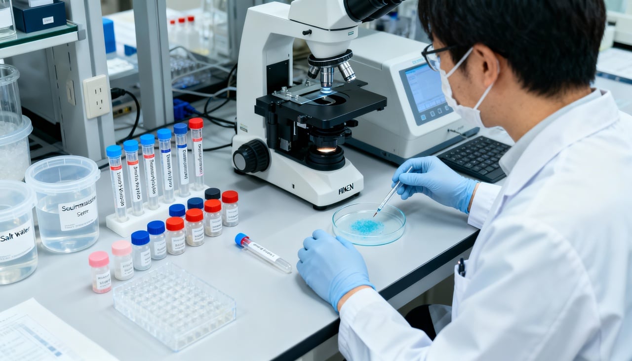 Quando o plástico entra em contato com água salgada, os eletrólitos presentes no mar desfazem essas ligações químicas rapidamente