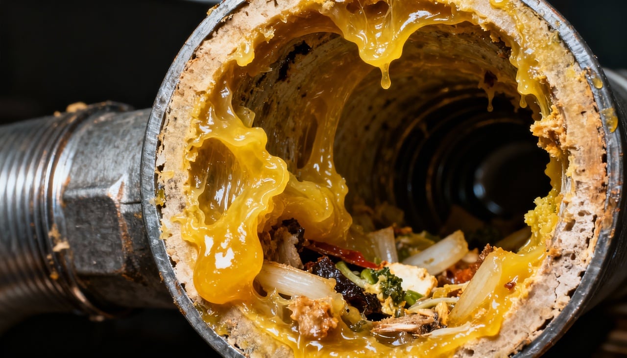 Muitas pessoas acreditam que empurrar a gordura com água fervente e sabão soluciona a questão – Imagens produzidas com uso de Inteligência Artificial