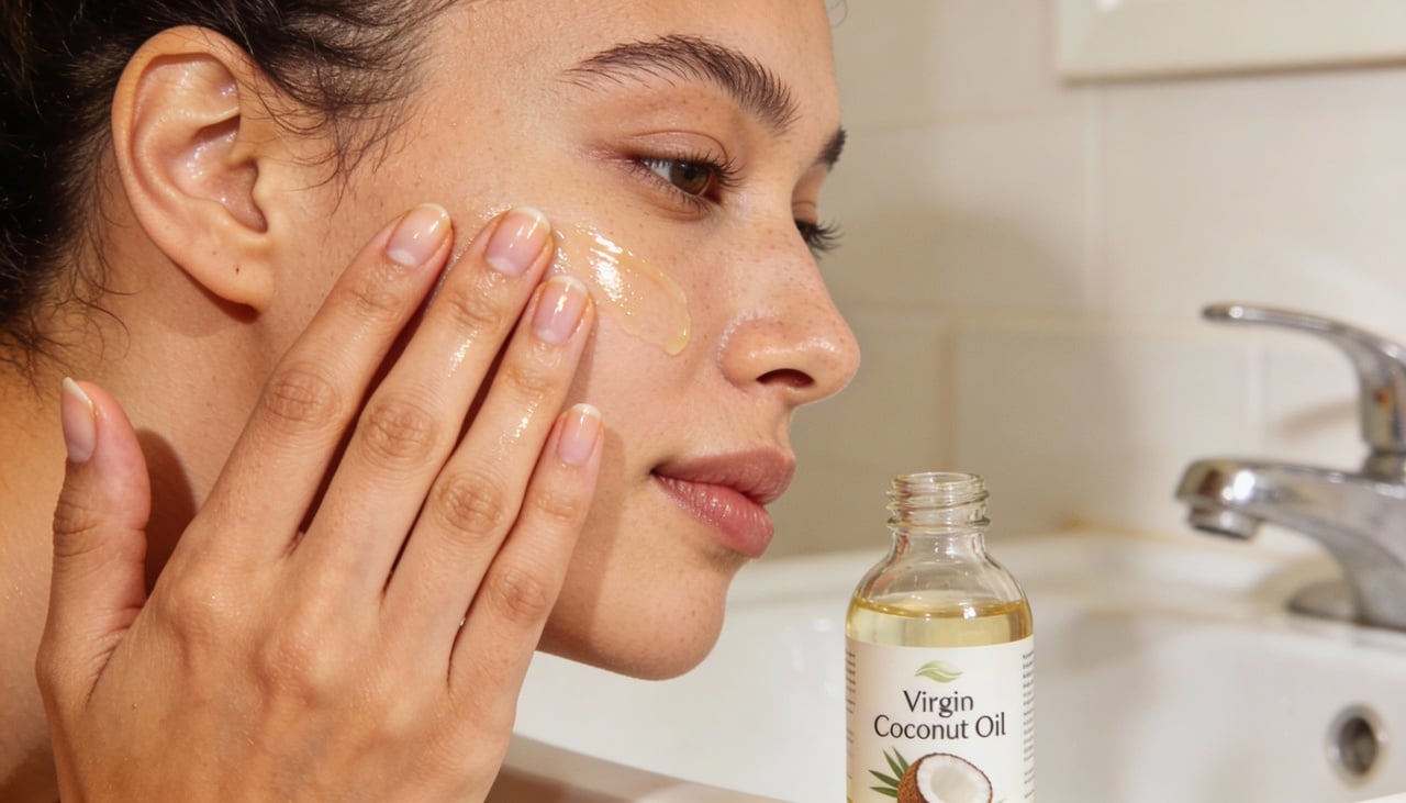 O óleo de coco é rico em ácido láurico e ácido mirístico, substâncias que ajudam a deixar a pele mais macia e protegida contra bactérias