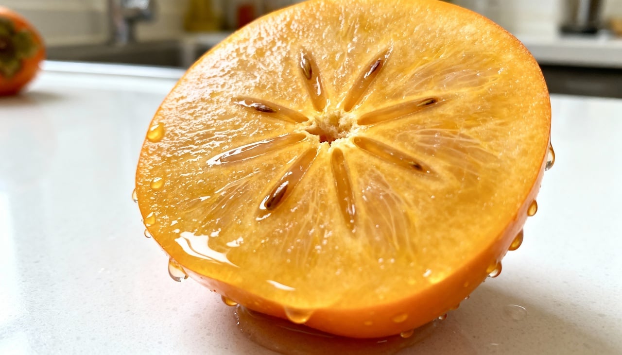 Os flavonoides presentes no caqui auxiliam na neutralização de radicais livres que danificam as paredes arteriais – Imagens produzidas com uso de Inteligência Artificial