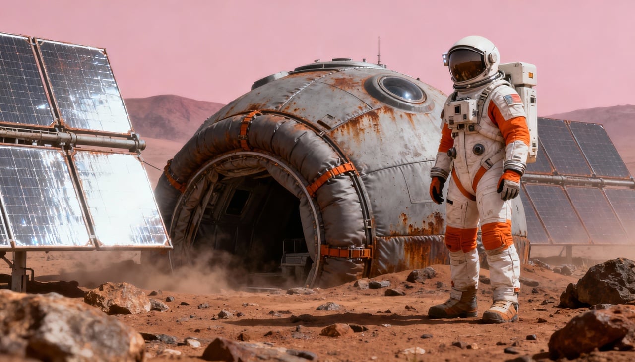 Distâncias astronômicas entre Terra e Marte, exposição prolongada à radiação cósmica letal, necessidade de suprimentos vitais para anos