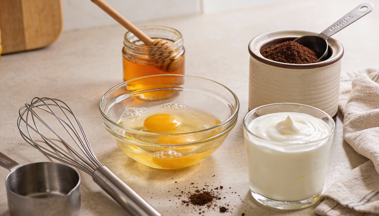 Uma das receitas de máscara caseira para firmeza da pele mais comentadas reúne clara de ovo, mel e café