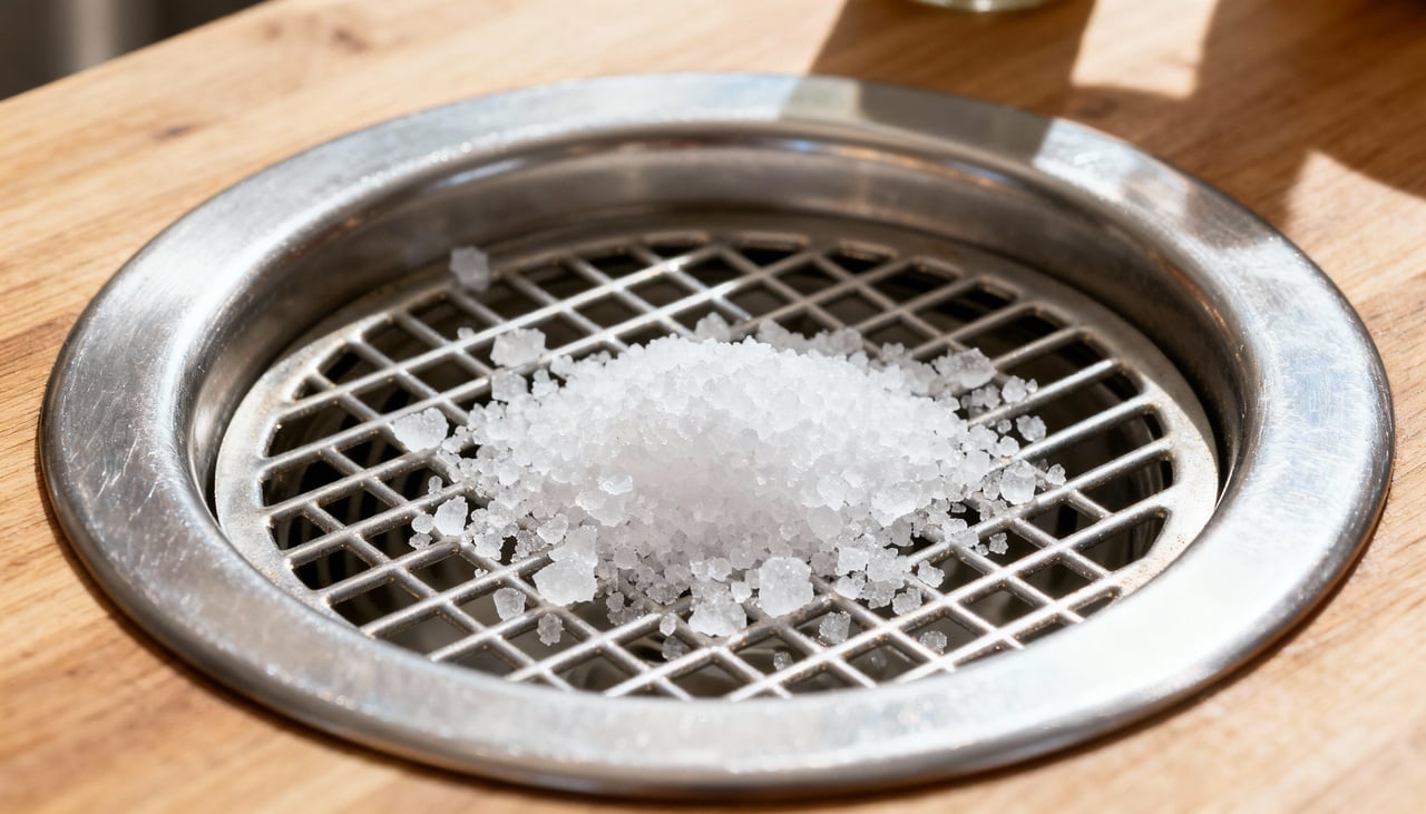 Aplicar sal grosso à noite permite que ele aja mais tempo sem a interferência de água corrente, aumentando sua eficácia