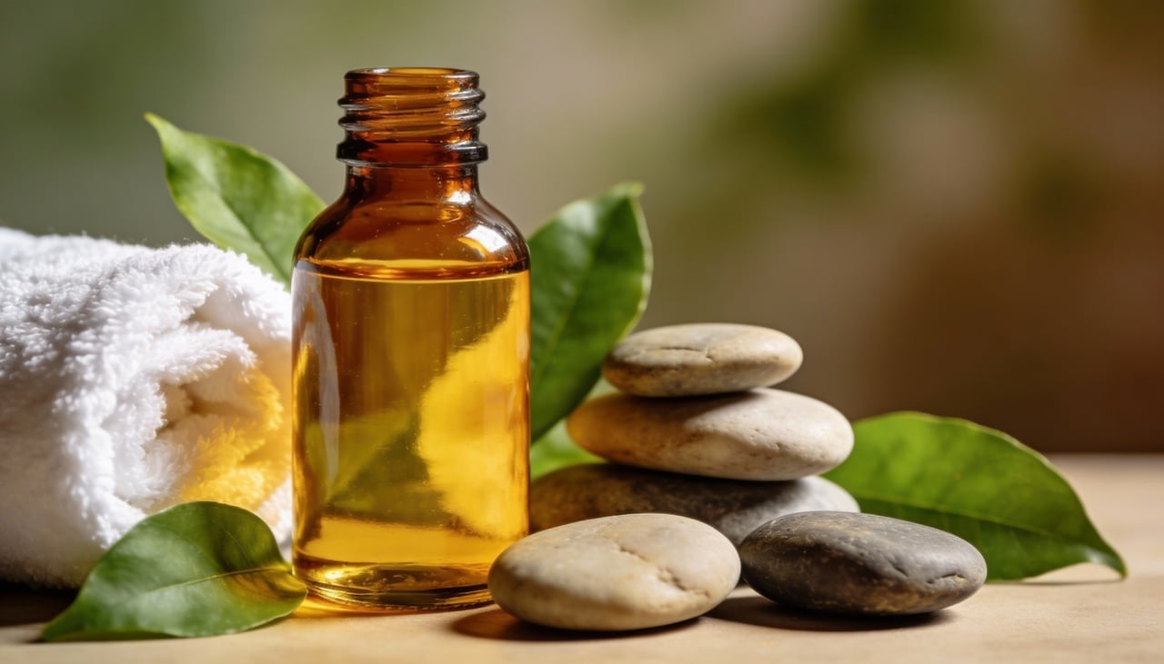 O óleo de massagem relaxante é, em essência, uma mistura de um óleo vegetal de base com, eventualmente, outros componentes que potencializam a sensação de bem-estar