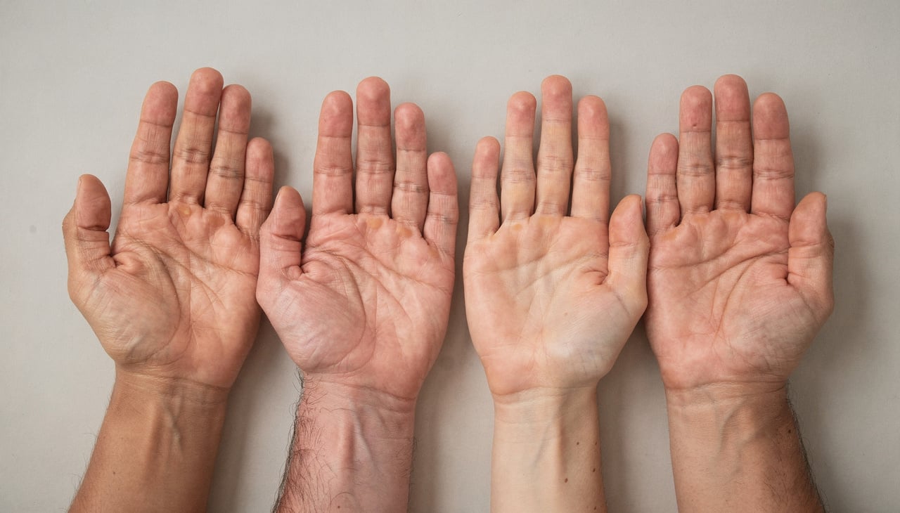 O comprimento dos dedos em relação à palma da mão diz muito sobre como uma pessoa processa informações