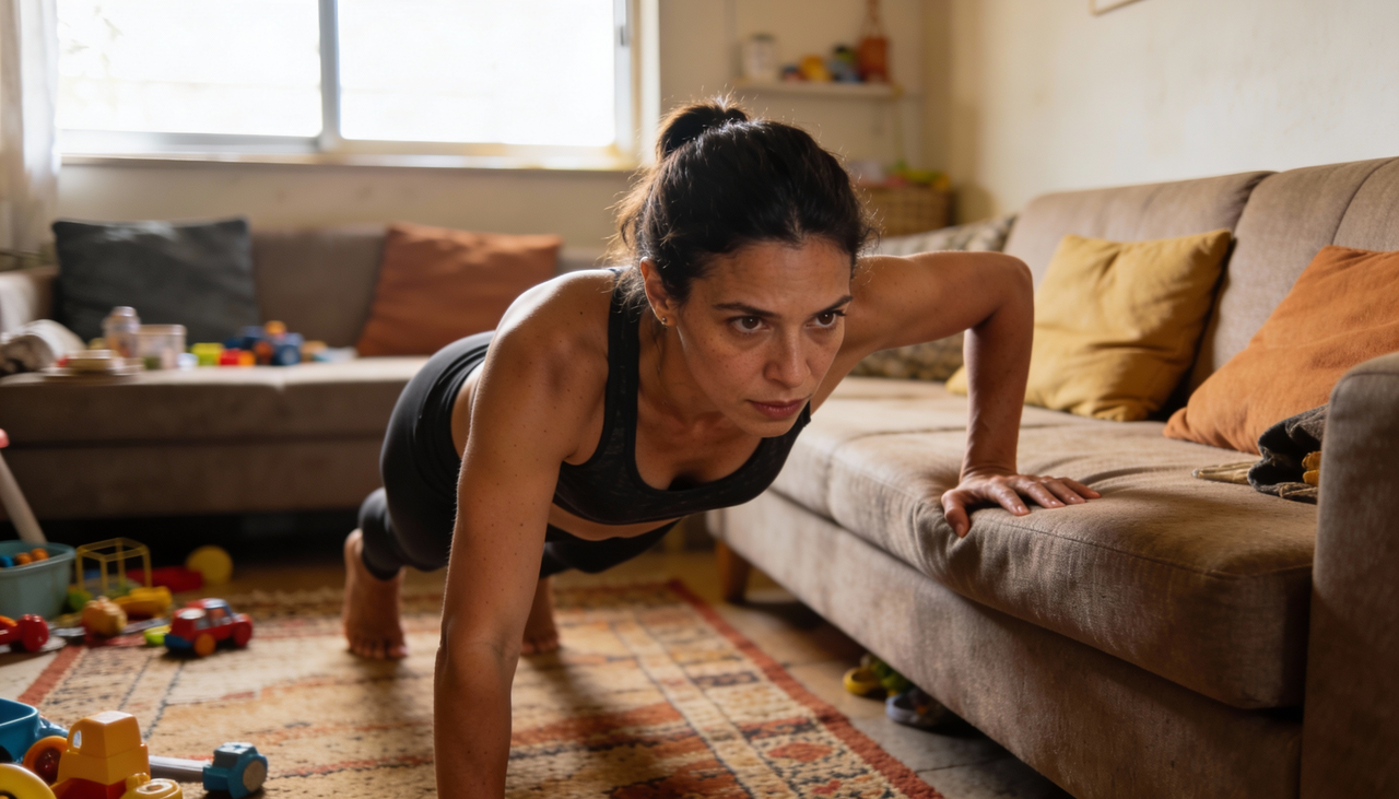 Entre as várias opções de exercícios em casa, três movimentos se destacam por atuar diretamente na flacidez de braços e coxas