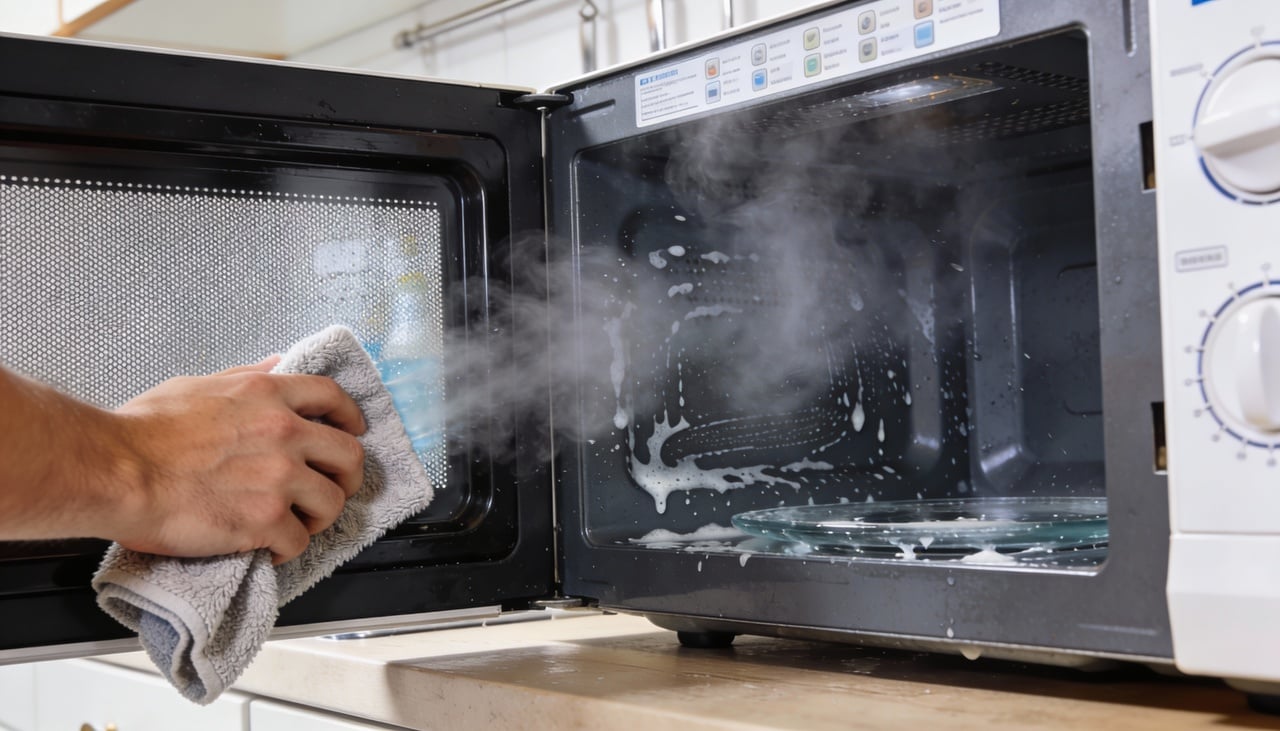 A limpeza do micro-ondas não está ligada apenas à aparência