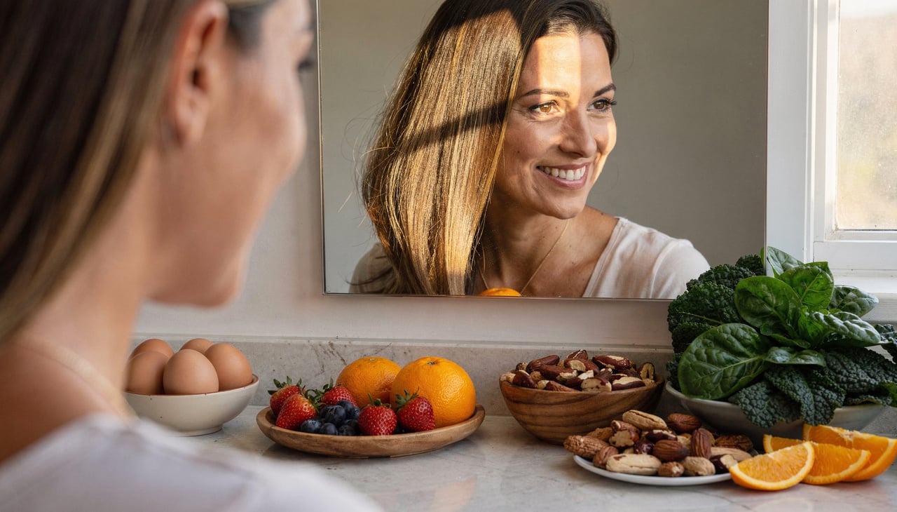 Alguns nutrientes aparecem com frequência em estudos e orientações de especialistas sobre saúde capilar, como o ferro