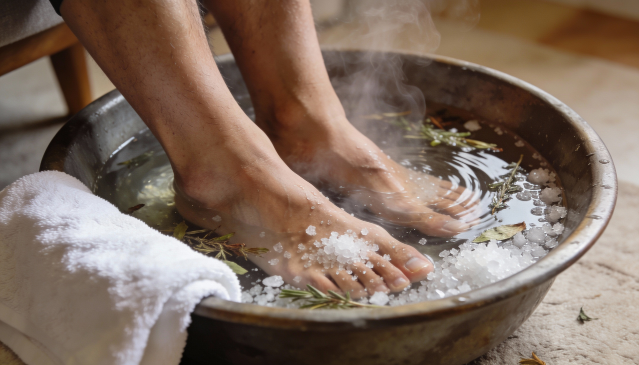 Quando preparado de forma adequada, o escalda pés para alívio imediato atua principalmente em pés, tornozelos e panturrilhas
