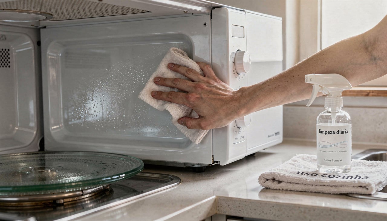 A limpeza regular ajuda a prolongar a vida útil do micro-ondas e a manter o preparo dos alimentos mais seguro