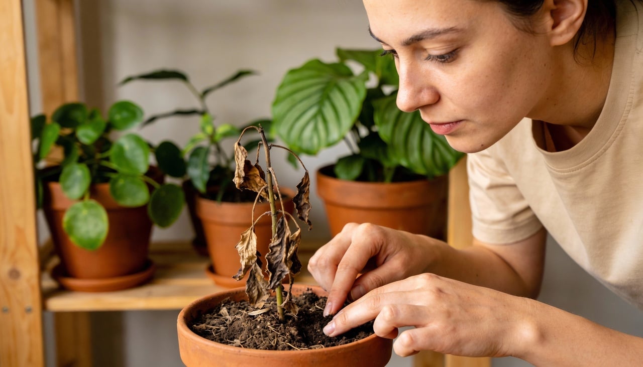 A expressão “morte súbita de planta” descreve situações em que o vegetal perde folhas, murcha e seca em poucos dias