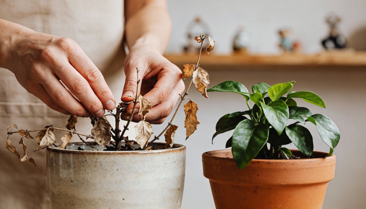 Muitas pessoas guardam plantas moribundas por apego emocional ou na esperança de que elas voltem a brotar milagrosamente