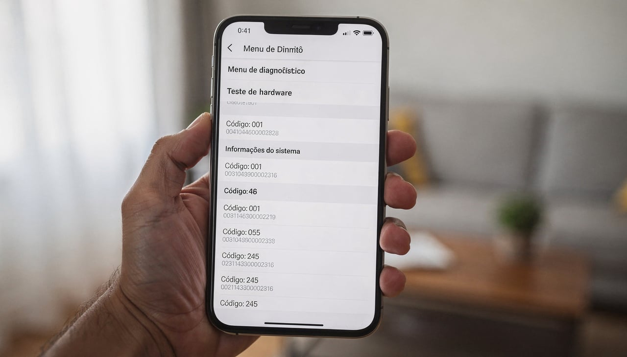 As assistências técnicas utilizam sequências numéricas para verificar se cada peça do aparelho está respondendo corretamente