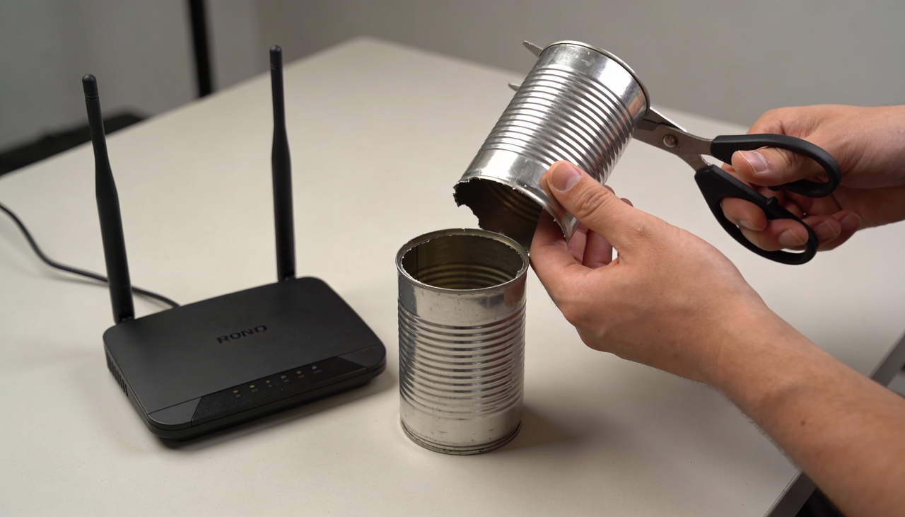 Para que o truque funcione, você precisa manipular o metal com cuidado para criar uma espécie de antena parabólica caseira