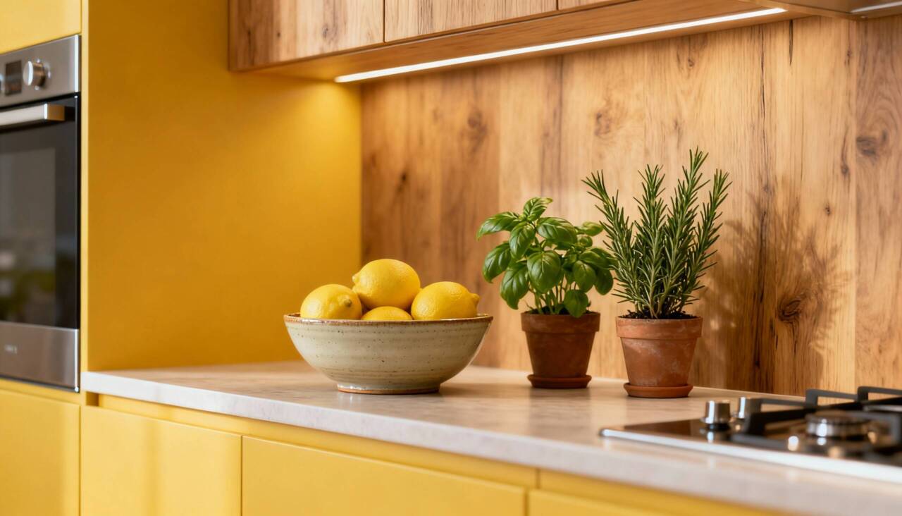 No Feng Shui, a cozinha é considerada um dos setores mais sensíveis da residência, pois está associada ao alimento, à nutrição e, simbolicamente, à abundância – Imagens produzidas com uso de Inteligência Artificial