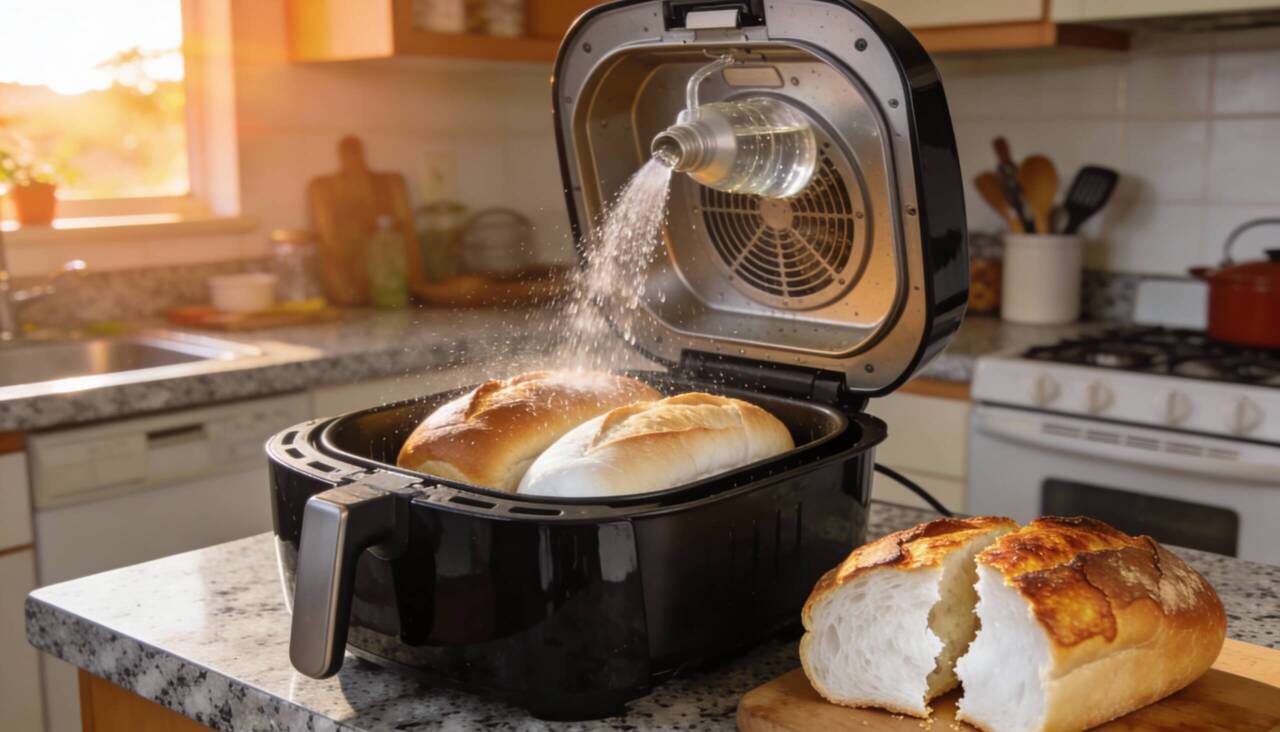 O método de umidade consiste em acrescentar uma pequena quantidade de água ao pão seco e, em seguida, aquecê-lo de forma controlada