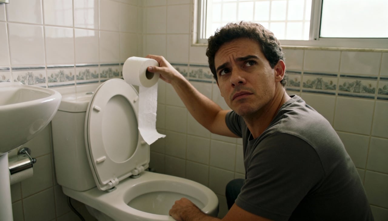 A alternativa mais segura consiste em utilizar lixeira com tampa posicionada próxima ao vaso sanitário – Imagens produzidas com uso de Inteligência Artificial