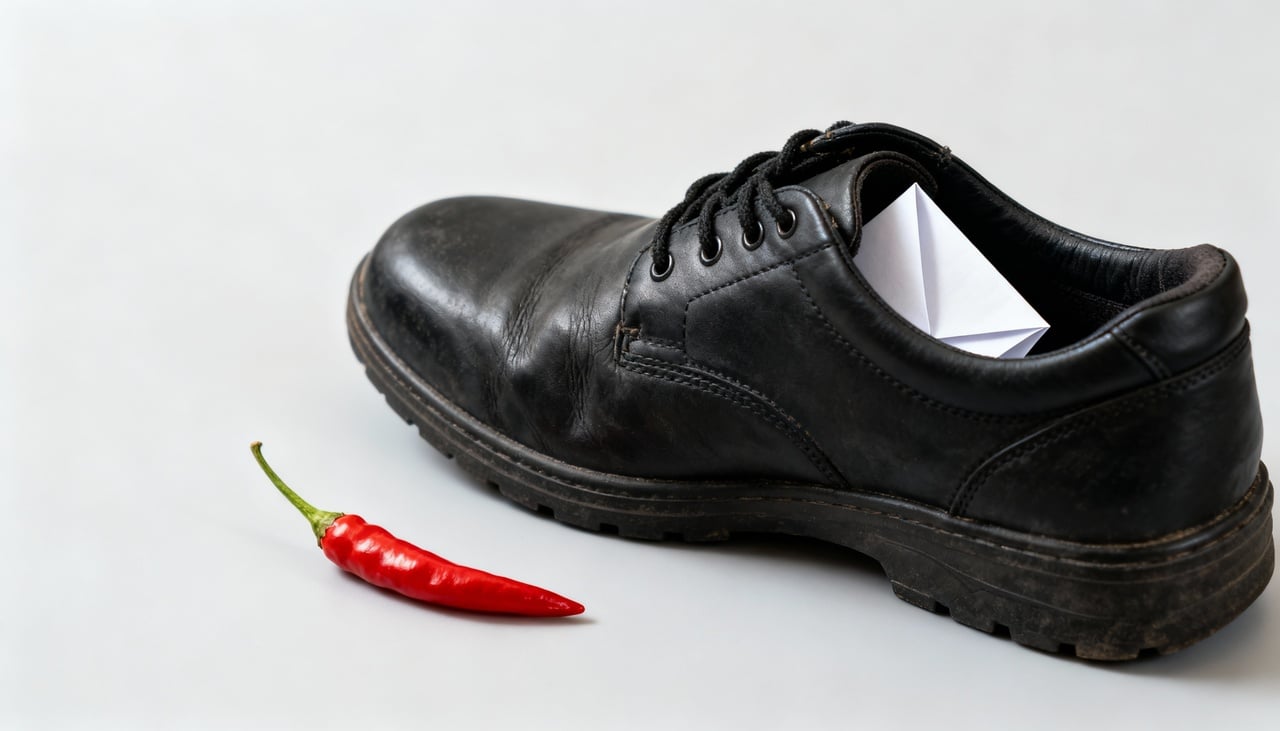 Entre as diferentes versões, a simpatia do papel no sapato com pimenta vermelha mais comentada segue um roteiro relativamente parecido