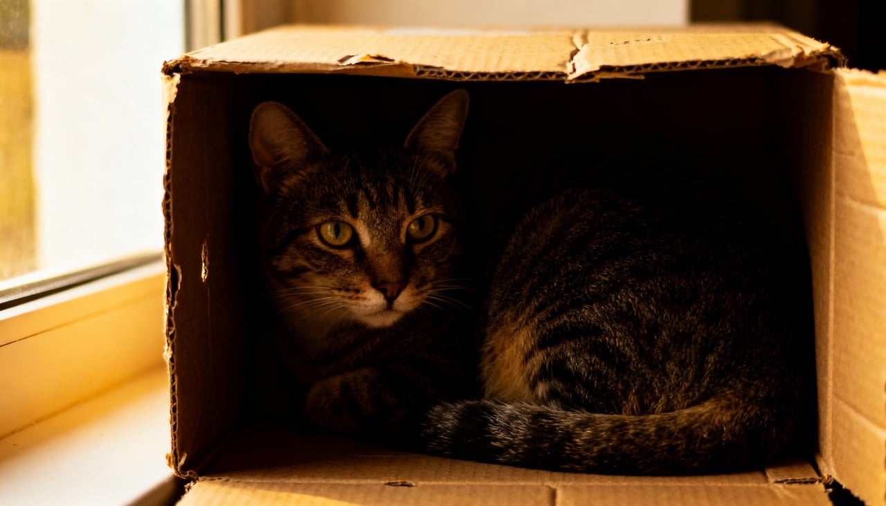 O modo como o gato utiliza a caixa pode revelar sinais importantes sobre seu estado emocional