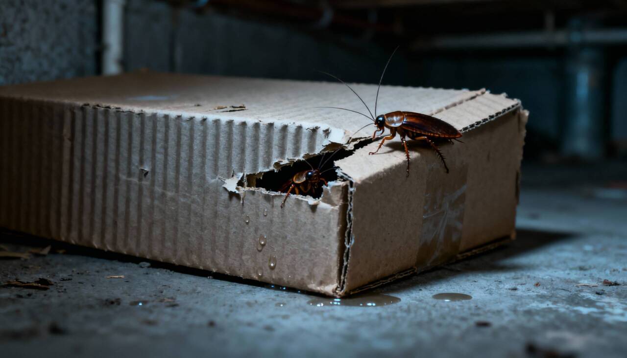 O papelão constitui refúgio comum e altamente atrativo para baratas