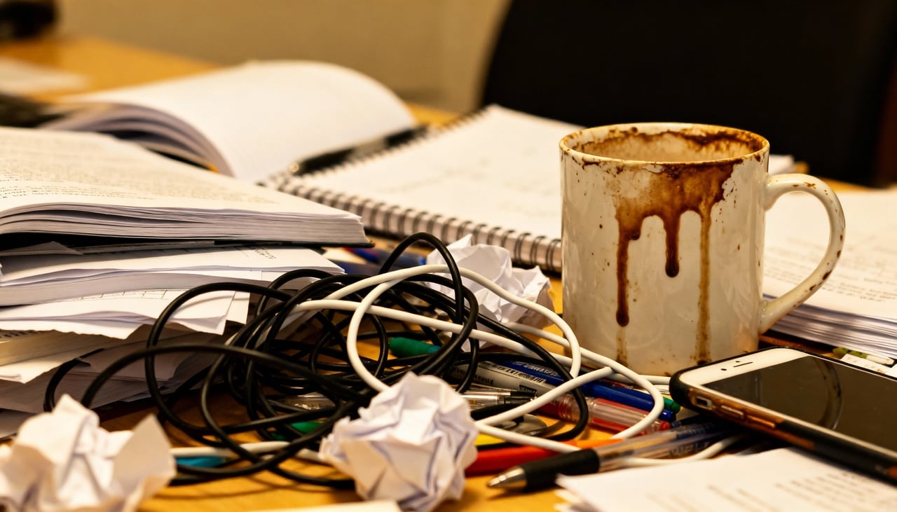 Um homem desorganizado costuma apresentar dificuldade em criar e manter sistemas de ordem