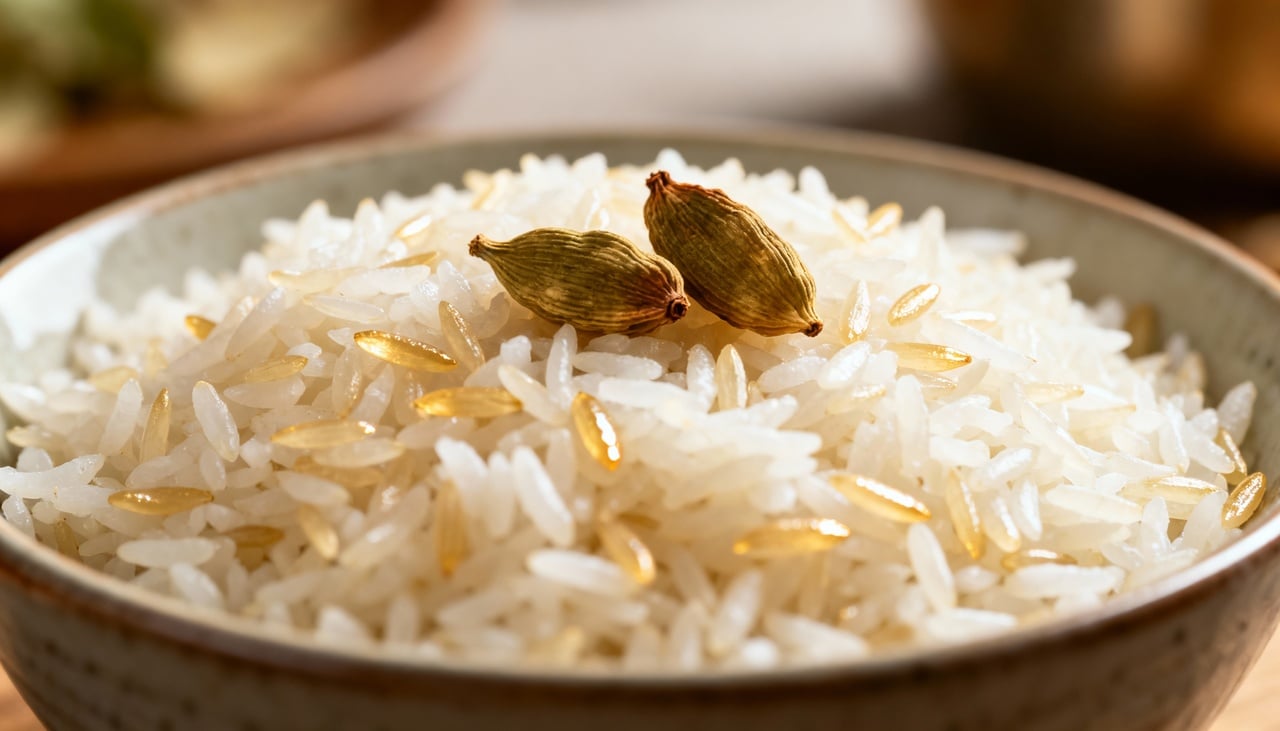 Folhas de cardamomo concentram vitaminas e minerais que enriquecem o valor nutricional do arroz simples