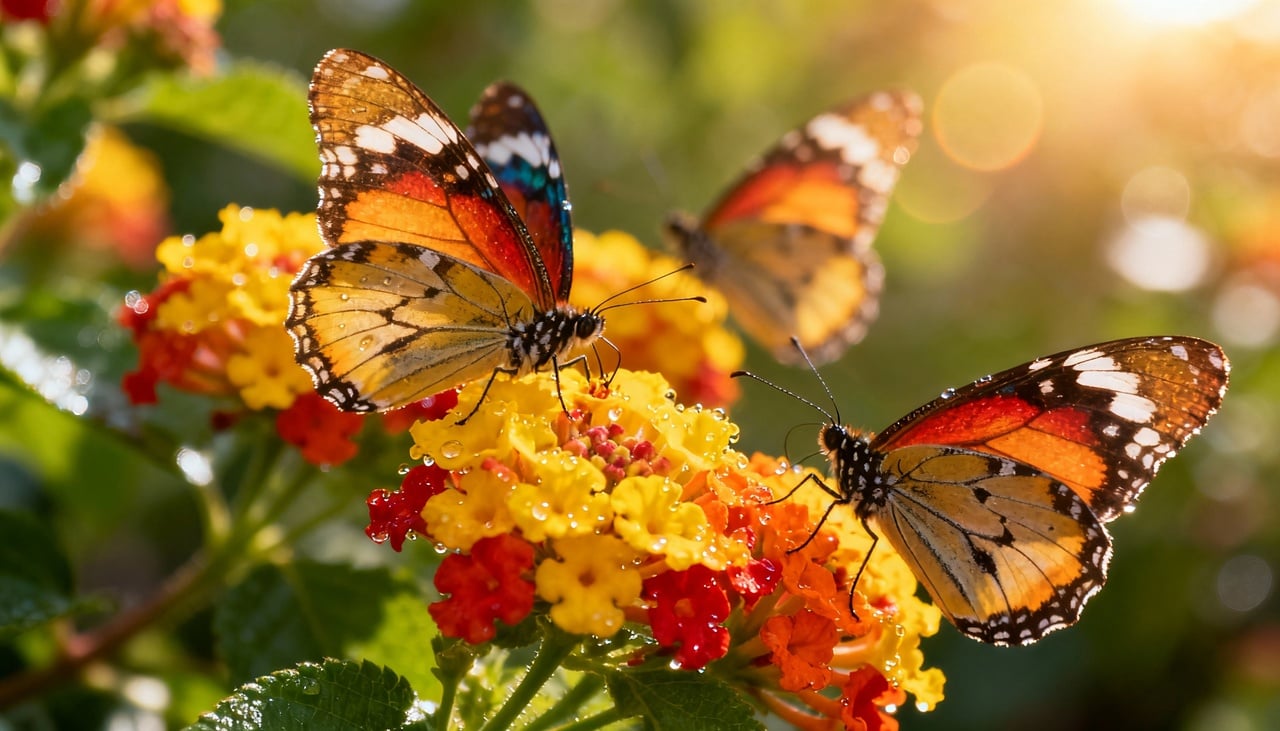 A lantana destaca-se pela rusticidade excepcional e explosão de cores que vão do amarelo ao vermelho intenso