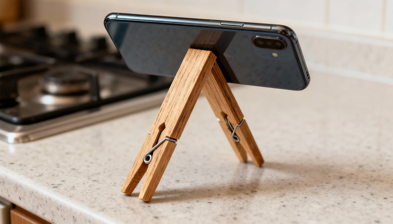 A expressão acessórios tecnológicos feitos com objetos de casa se refere a adaptações simples que servem de suporte ou complemento para dispositivos eletrônicos