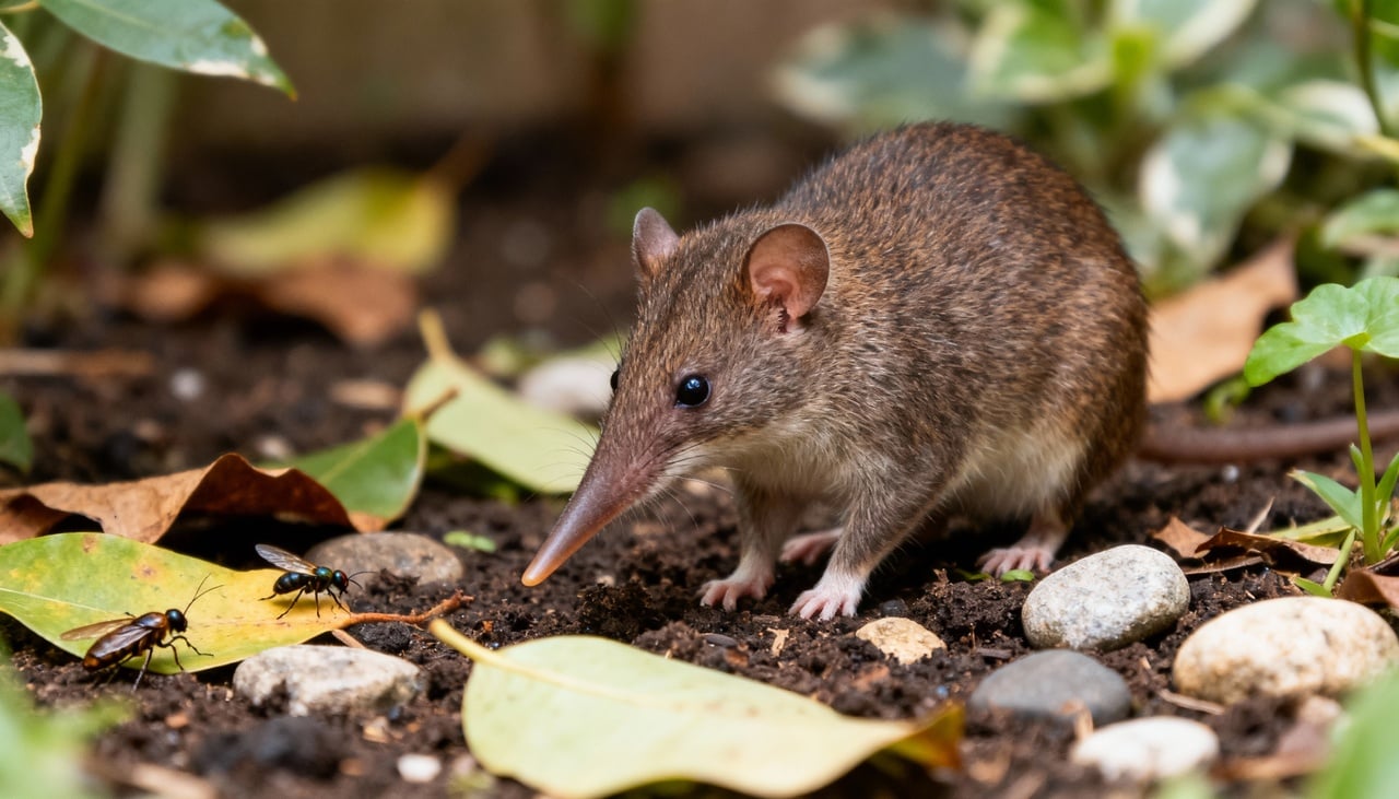 O musaranho possui características físicas marcantes que permitem distingui-lo facilmente de outros pequenos mamíferos – Imagens produzidas com uso de Inteligência Artificial