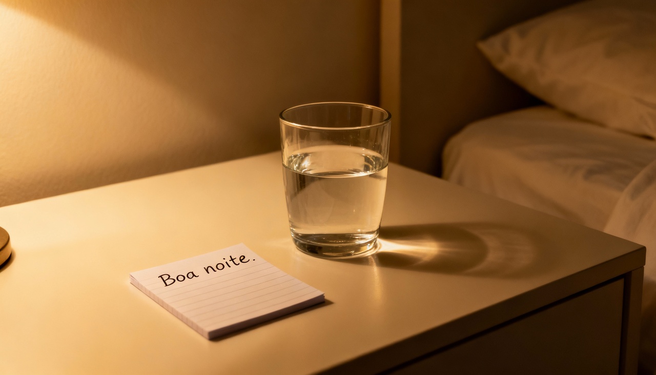 Para quem costuma pensar demais antes de dormir, a água ao alcance das mãos transmite sensação de prontidão e segurança