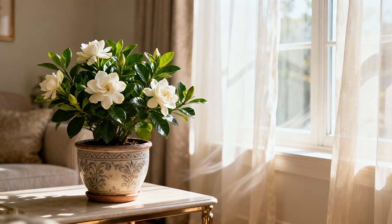 A Gardênia possui óleos essenciais concentrados em suas pétalas brancas que são liberados gradualmente – Imagens produzidas com uso de Inteligência Artificial