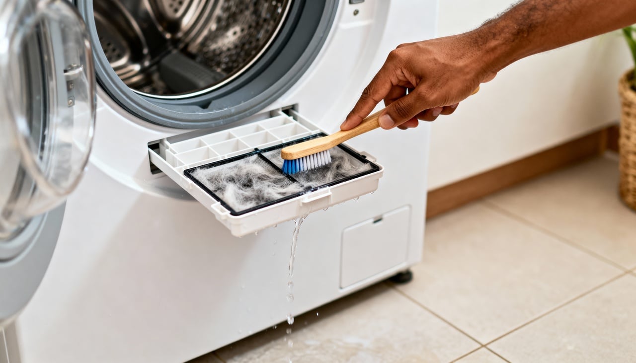 O filtro de fiapos, também chamado de filtro de tela ou de drenagem, tem uma função vital – Imagens produzidas com uso de Inteligência Artificial