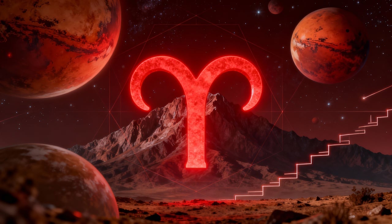 Para Áries, as previsões de dezembro indicam revisão de escolhas feitas ao longo do ano, principalmente na carreira e em projetos pessoais – Imagens produzidas com uso de Inteligência Artificial