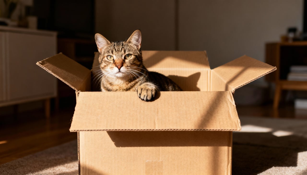 O modo como o gato utiliza a caixa pode revelar sinais importantes sobre seu estado emocional
