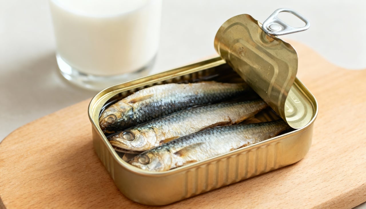 O segredo do alto teor de cálcio nas sardinhas reside justamente nas espinhas