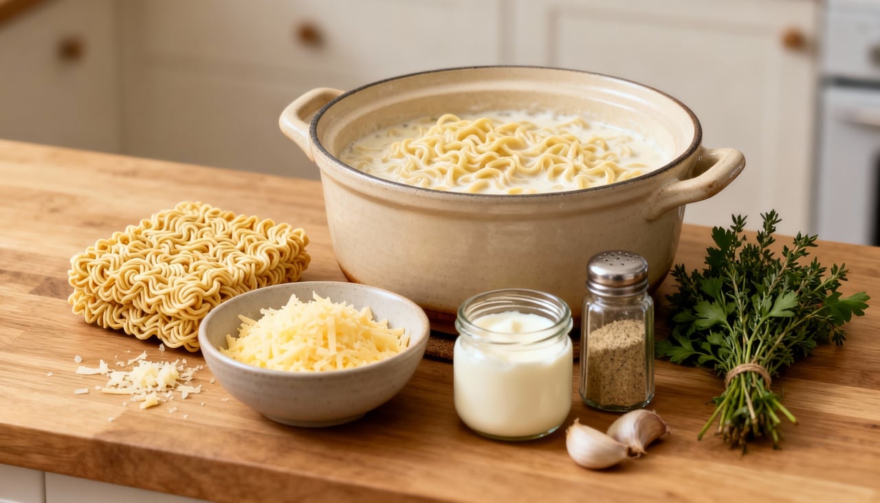 O truque é cozinhar o macarrão em menos água do que o usual, o que concentra o amido – Imagens produzidas com uso de Inteligência Artificial