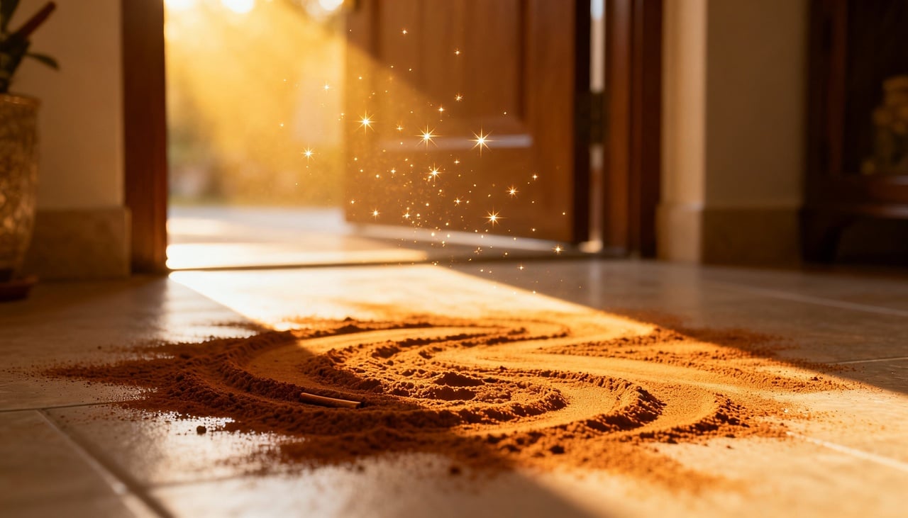 Para que o ritual funcione, a direção do sopro é fundamental: a prosperidade deve entrar, nunca sair – Imagens produzidas com uso de Inteligência Artificial