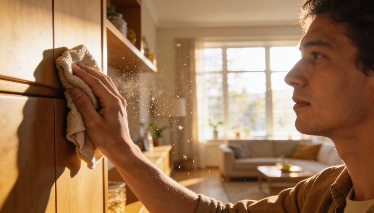 A poeira não é apenas uma sujeira comum, ela funciona como uma barreira física e energética que impede o crescimento e a renovação