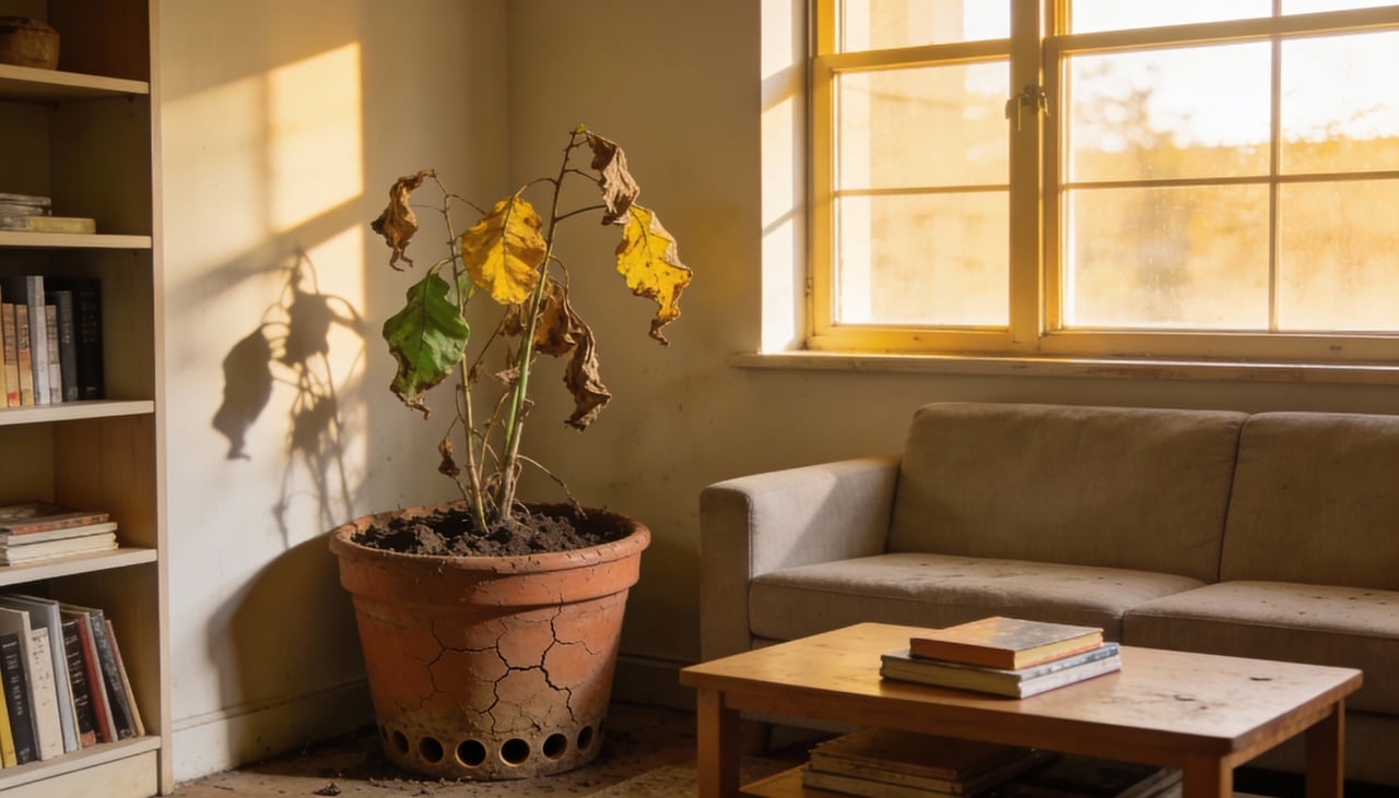 Muitas pessoas guardam plantas moribundas por apego emocional ou na esperança de que elas voltem a brotar milagrosamente
