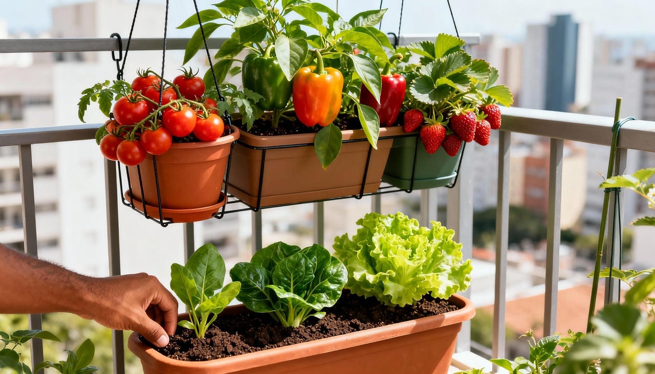 A seleção de plantas adequadas faz toda a diferença no sucesso do cultivo em varandas – Imagens produzidas com uso de Inteligência Artificial