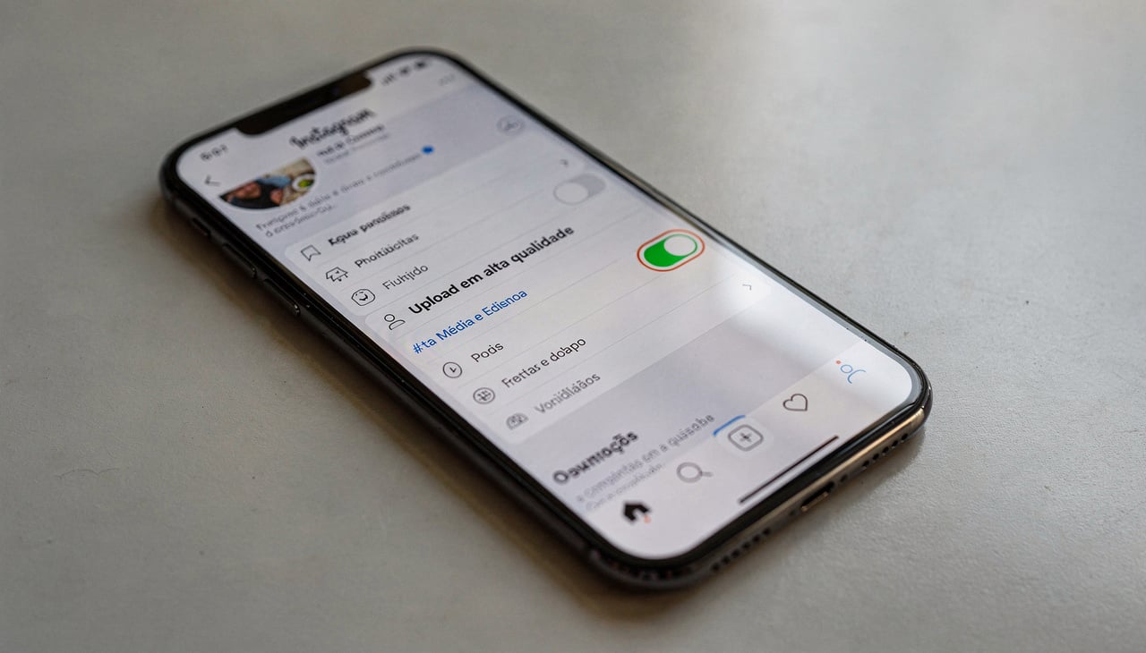 Para economizar dados e garantir que o feed carregue rápido, o aplicativo aplica uma compressão agressiva nos arquivos