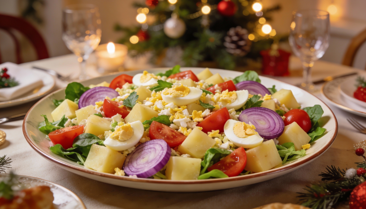 O preparo dessa salada para Natal é tão tranquilo que você consegue fazer enquanto cuida de outras coisas na cozinha